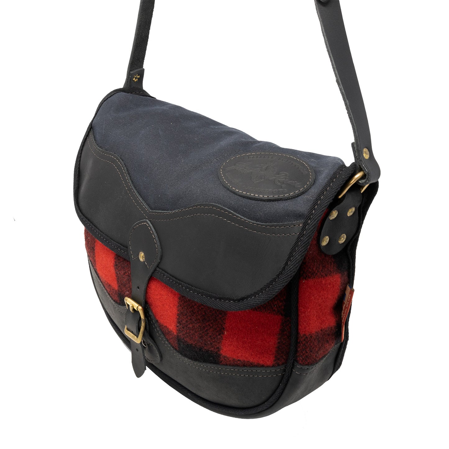 Premium Shell Bag - Red Plaid Wool - Large